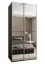 Penderie / Armoire à portes coulissantes / 2 portes coulissantes / 245,5 x 100 x 64 cm / 2 tringles à vêtements / 6 compartiments / 6 étagères / Couleur : Noir / Soft-Close