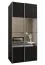 Penderie / Armoire à portes coulissantes / 245,5 x 110 x 64 cm / Miroir / Soft-Close / Couleur : Noir / Soft-Close / 2 tringles à vêtements / 2 portes coulissantes