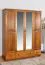 Armoire en bois de pin massif couleur chêne rustique Junco 02 - Dimensions : 195 x 162 x 60 cm (H x L x P)