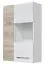 Vitrine murale Colmenar 02 | Chêne gris / Blanc brillant | 99 x 65 x 27 cm