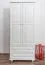 Armoire en bois de pin massif, laqué blanc 011 - Dimensions 190 x 80 x 60 cm (H x L x P)