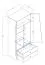Armoire penderie portes battantes Sirte 01 | Chêne, Blanc, Noir mat | 190 x 80 x 50 cm | Rangement optimisé