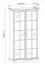 Armoire Torsakala 06 avec 200 x 102 x 56 cm, 2 étagères, 2 portes vitrées élégantes, 3 compartiments pratiques, 1 tringle à vêtements, blanc opale, ABS