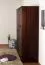 Armoire | 3 portes battantes | 2 tiroirs | 5 casiers | avec tringle à vêtements | 135 cm de large | Bois massif | Couleur: Noix Abbildung