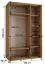 Armoire Mina | Portes miroir coulissantes | Blanc et chêne | Grand espace de rangement | 235,2 x 150 x 60 cm