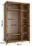 Armoire Mina portes coulissantes | Chêne/Noir | Gain de place | 235,2 x 150 x 60 cm | Panneaux stratifiés