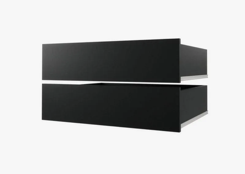 2 tiroirs d'armoire, Couleur : Noir