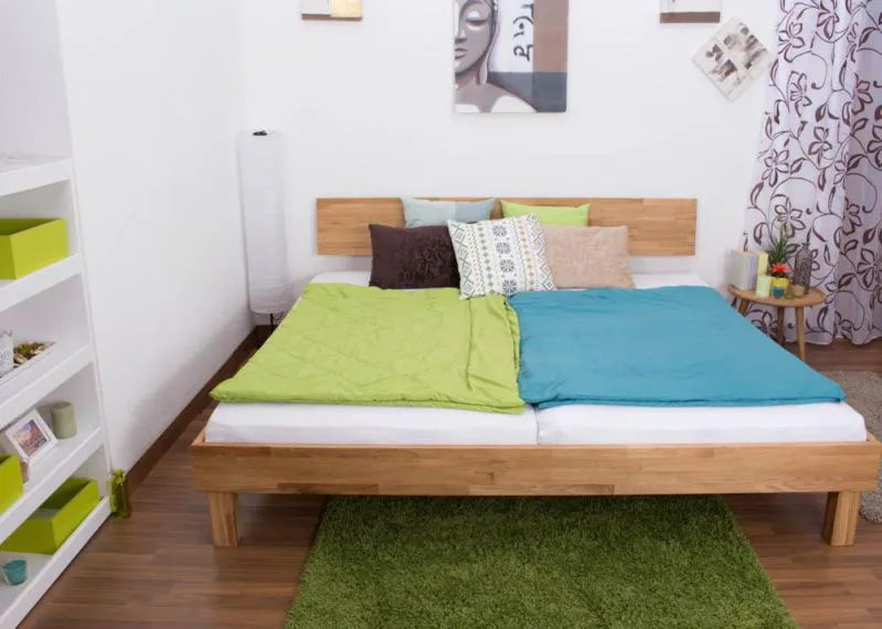 Chêne Bois massif Lit 200 x 200 cm huilé Abbildung