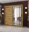 Penderie / Armoire à portes coulissantes / Couleur : Chêne artisan / porte miroir décorative / 180 x 62 x 200 / 10 compartiments / 2 tringles à vêtements / Détails modernes