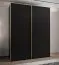 Penderie / Armoire à portes coulissantes / 6 étagères / 245,5 x 200 x 64 cm / 11 compartiments / 2 portes coulissantes / 2 tringles à vêtements / Couleur : Noir / Soft-Close