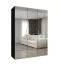 Armoire Korab 128 noire | 3 portes miroir | 2 tringles | Largeur 1,5 m | Poignées couleur cachemire | Soft-Close