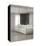 Armoire noire Korab 129 | 3 portes miroir | Poignées or | 1,5 m de largeur | Soft-Close