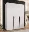 Armoire à portes battantes / Penderie / Couleur : Blanc / 3 portes / Poignées : Noir / 2 compartiments / 2 tringles à vêtements / Dimensions : 150 x 52 x 202 cm / Fonction Soft-Close