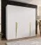 Armoire à portes battantes / 4 portes / Couleur : Blanc / 2 compartiments / Fonction Soft-Close / 2 tringles à vêtements / Poignées : Or / Dimensions : 200 x 52 x 202 cm / Penderie / Chants ABS