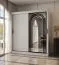Armoire / Armoire à portes coulissantes / Blanc mat / 10 compartiments / 2 tringles à vêtements / Porte miroir décorative / 180 x 62 x 200 cm / Pour chambre à coucher