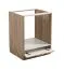 Meuble bas pour appareils encastrables Mionica, Couleur : Chêne gris / Sable, 1 porte basculante, Dimensions : 82 x 60 x 56,5 cm