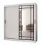 Penderie / Armoire à portes coulissantes / Blanc mat / Porte miroir décorative / 180 x 62 x 200 / 10 compartiments / 2 tringles à vêtements / Détails modernes