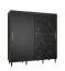 Elégante armoire avec optique marbre Jotunheimen 34, couleur : noir - dimensions : 208 x 200,5 x 62 cm (h x l x p)