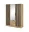 Armoire avec miroir Leeds 14, Couleur : Chêne Artisan - Dimensions : 200 x 155 x 51 cm (H x L x P)