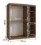 Armoire à portes coulissantes / Penderie à vêtements / Couleur : Noyer Warmia / 5 compartiments / 2 tringles / 150 x 62 x 200 cm / porte miroir décorative / Pour chambre à coucher