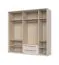 Armoire offrant un espace de rangement suffisant, modèle Neiafu 45, couleur : cachemire, deux tiroirs, dimensions : 226 x 232 x 60 cm, trois tringles à vêtements, système de fermeture en douceur, pieds réglables