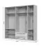 Armoire claire à cinq portes battantes Neiafu 17, couleur : cachemire, deux tiroirs, système de fermeture en douceur, trois tringles à vêtements, dimensions : 224 x 227 x 56 cm