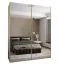 Penderie / Armoire à portes coulissantes / 2 tringles à vêtements / 2 portes coulissantes / 11 compartiments / Couleur : Blanc / 245,5 x 190 x 64 cm / Soft-Close / Miroir