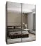 Penderie / Armoire à portes coulissantes / 245,5 x 200 x 64 cm / 2 tringles à vêtements / 11 compartiments / 2 portes coulissantes / Miroir / Couleur : Cachemire / Soft-Close
