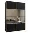 Penderie / Armoire à portes coulissantes / 2 tringles à vêtements / Soft-Close / 245,5 x 170 x 64 cm / Miroir / 2 portes coulissantes / 11 compartiments / Couleur : Noir