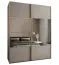 Penderie / Armoire à portes coulissantes / Couleur : Cachemire / 245,5 x 190 x 64 cm / 2 portes coulissantes / 11 compartiments / Miroir / Soft-Close / 2 tringles à vêtements