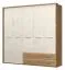 Armoire penderie Gataivai 49 avec cadre | Beige brillant & noyer | 224 x 272 x 56 cm | Rangement optimisé