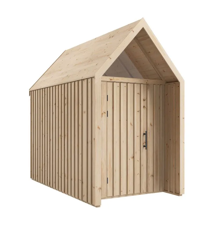 Remise à outils / Abri de jardin / Fenêtre triangulaire / Nature / Surface au sol : 4,50 m² / Dimensions extérieures : 162,4 x 207,7 cm / Style scandinave / Malmö 28 / Toit à deux versants