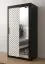 Armoire au design noble Mulhacen 78, Couleur : Noir mat / Blanc mat - Dimensions : 200 x 100 x 62 cm (H x L x P), avec grand espace de rangement