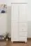 Armoire en bois de pin massif, laqué blanc 009 - Dimensions 190 x 90 x 60 cm (H x L x P)
