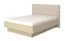 Lit double / Rembourrage de tête de lit / Couleur : Chêne light Port / Beige / Chants ABS / Surface de couchage : 160 x 200 cm / Pieds cachés