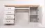 Bureau Badile 17, Couleur : Pin blanc / Marron - 80 x 147 x 55 cm (h x l x p)