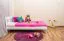 Lit enfant ou adolescent en pin massif blanc A21 | 120 x 200 cm | Design moderne | Incl. sommier