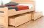 Lit simple / lit d'appoint "Easy Premium Line" K5, incl. 2 tiroirs et 1 panneau de recouvrement, 140 x 200 cm hêtre massif naturel, incl. sommier à lattes