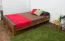 Lit d'enfant / lit de jeunesse en bois de pin massif, couleur chêne A8, sommier à lattes inclus - Dimensions : 120 x 200 cm