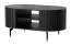 Salon complet design noir Annelin | 5 meubles assortis | Table ronde & basse ovale | Rangement élégant