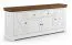 Commode Gimone 04 | 85 x 200 x 41 cm | Pin finlandais | 2 tiroirs | 4 portes bois | Blanc/Tabac | Soft Close