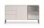 Buffet / Cachemire / Éclairage LED inclus / 3 tiroirs / Fonction push-to-open / 160 x 40 x 86 cm / 4 compartiments / Commode / 1 porte vitrée avec cadre en aluminium