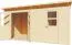 Abri de jardin en bois non traité, plancher inclus, 4,48 x 2,34 mètres, Cabane de jardin en éléments, toit plat, double porte et porte simple avec verre de sécurité