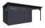 Tonnelle de jardin avec toit rapporté, plancher inclus, abri de jardin moderne Anthracite, abri de jardin en éléments, Surface au sol : 13,08 m², Toit plat