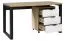 Bureau compact Merosina 02 | Chêne Artisan, Noir, Blanc | 76 x 135 x 65 cm | Grand espace de rangement