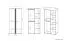 Armoire avec beaucoup d'espace de rangement Tullahoma 01, Couleur : Chêne / Blanc brillant - Dimensions : 196 x 92 x 60 cm (h x l x p), avec 2 portes et 5 compartiments