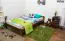Cadre de lit pour enfants / Lit pour enfant 120 x 200 cm | Bois massif: Pin | Laqué Noisette | incl. sommier à lattes Abbildung