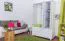 Bois massif-Armoire, Couleur: Blanc 190x133x60 cm Abbildung