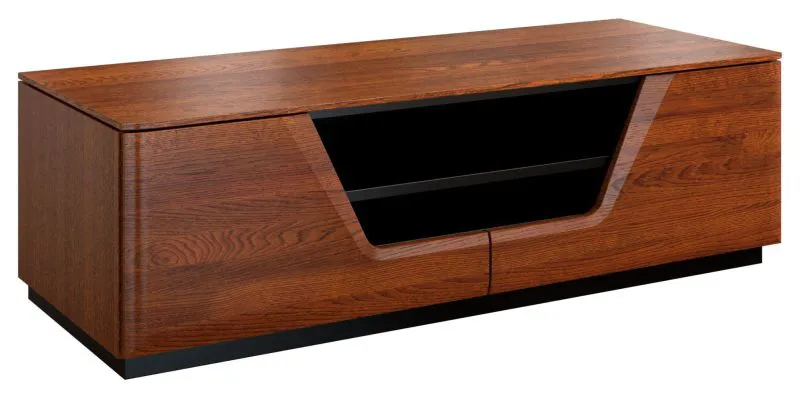 Table de télévision massif partiel Couleur: Noix / Noir 38x122x50 cm  Abbildung