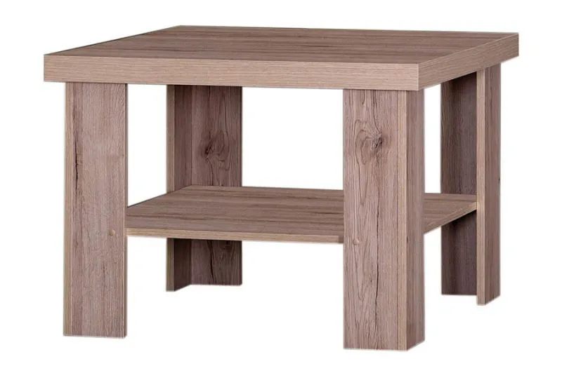 Table basse Sokone 18 | Finition Sanremo | 73 x 73 x 54 cm | Design rustique | Rangement pratique